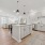 kitchen with wood-style flooring and an island